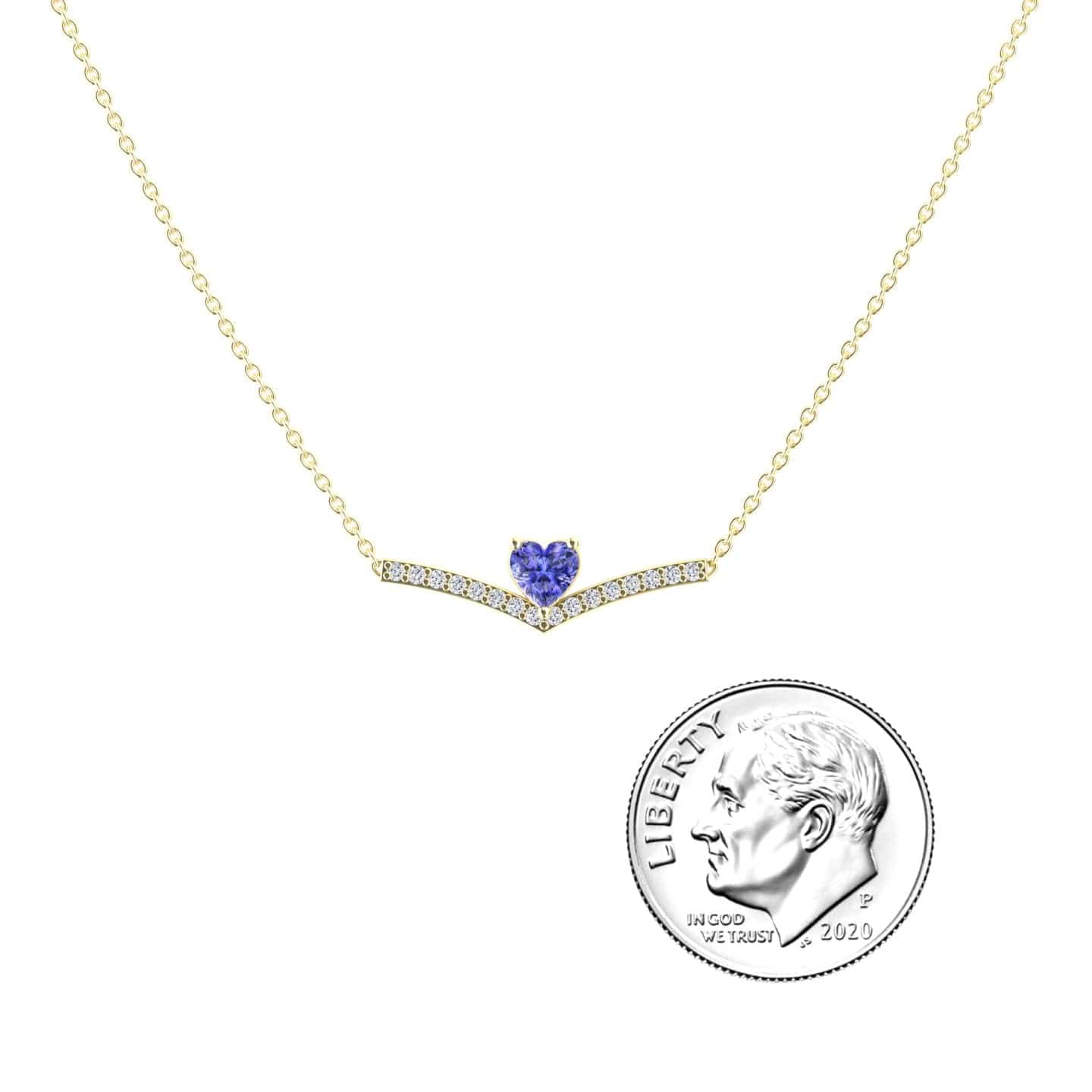 Tanzanite & Diamond Chevron Necklace - Summer