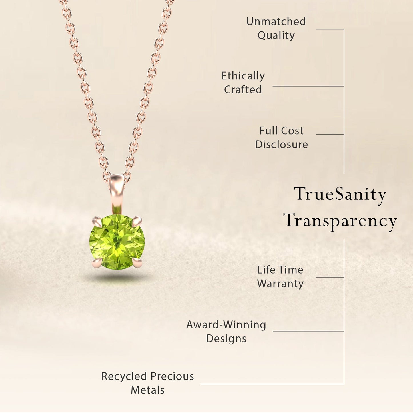 Peridot Solitaire Necklace - Aaradhya