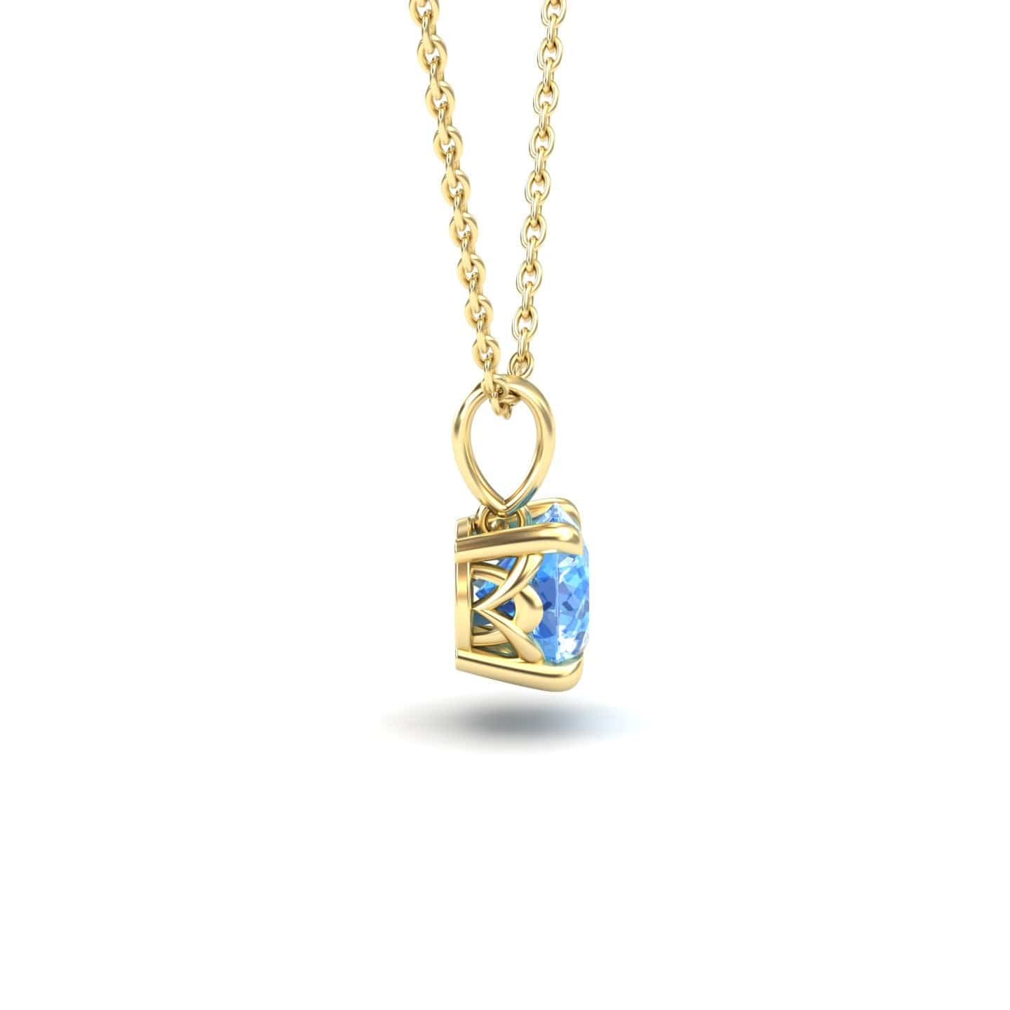 Swiss Blue Topaz Solitaire Necklace - Aaradhya