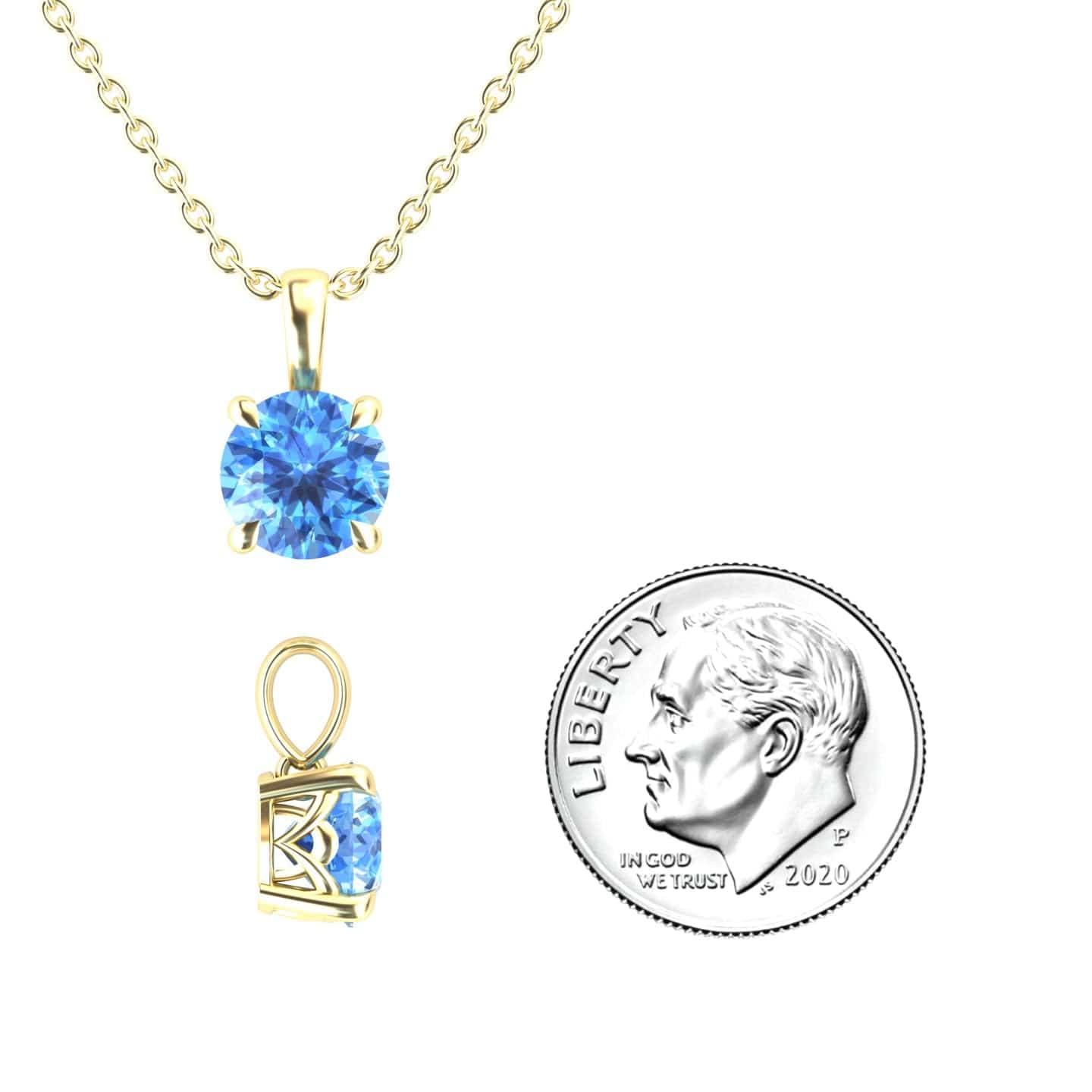 Swiss Blue Topaz Solitaire Necklace - Aaradhya