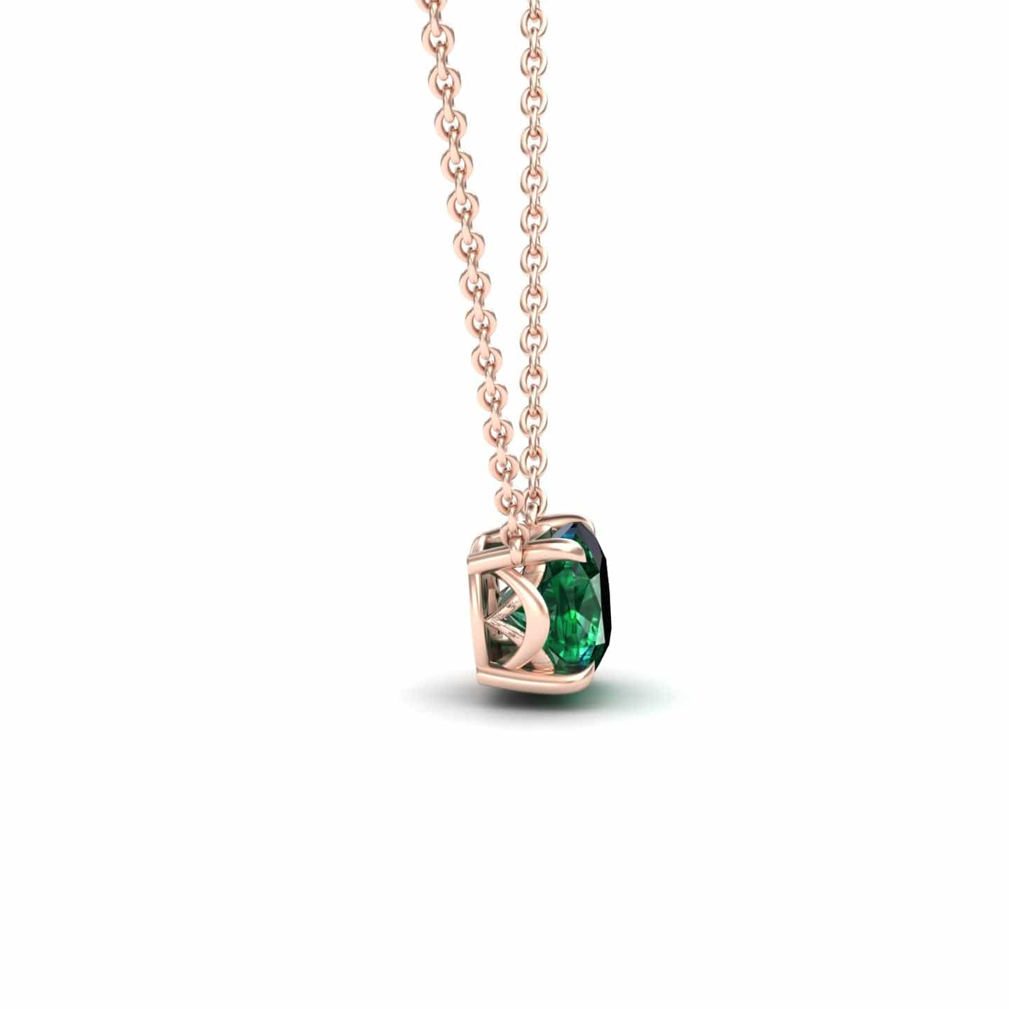 Lab Grown Emerald Solitaire Necklace - Breanna
