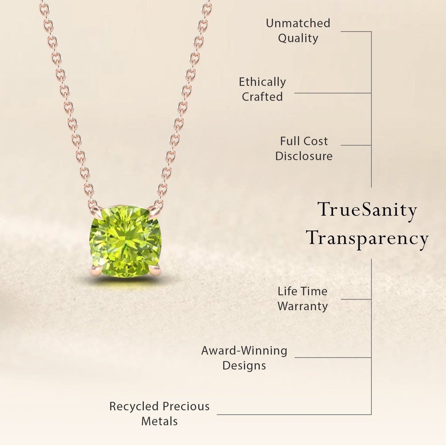 Peridot Solitaire Necklace - Breanna