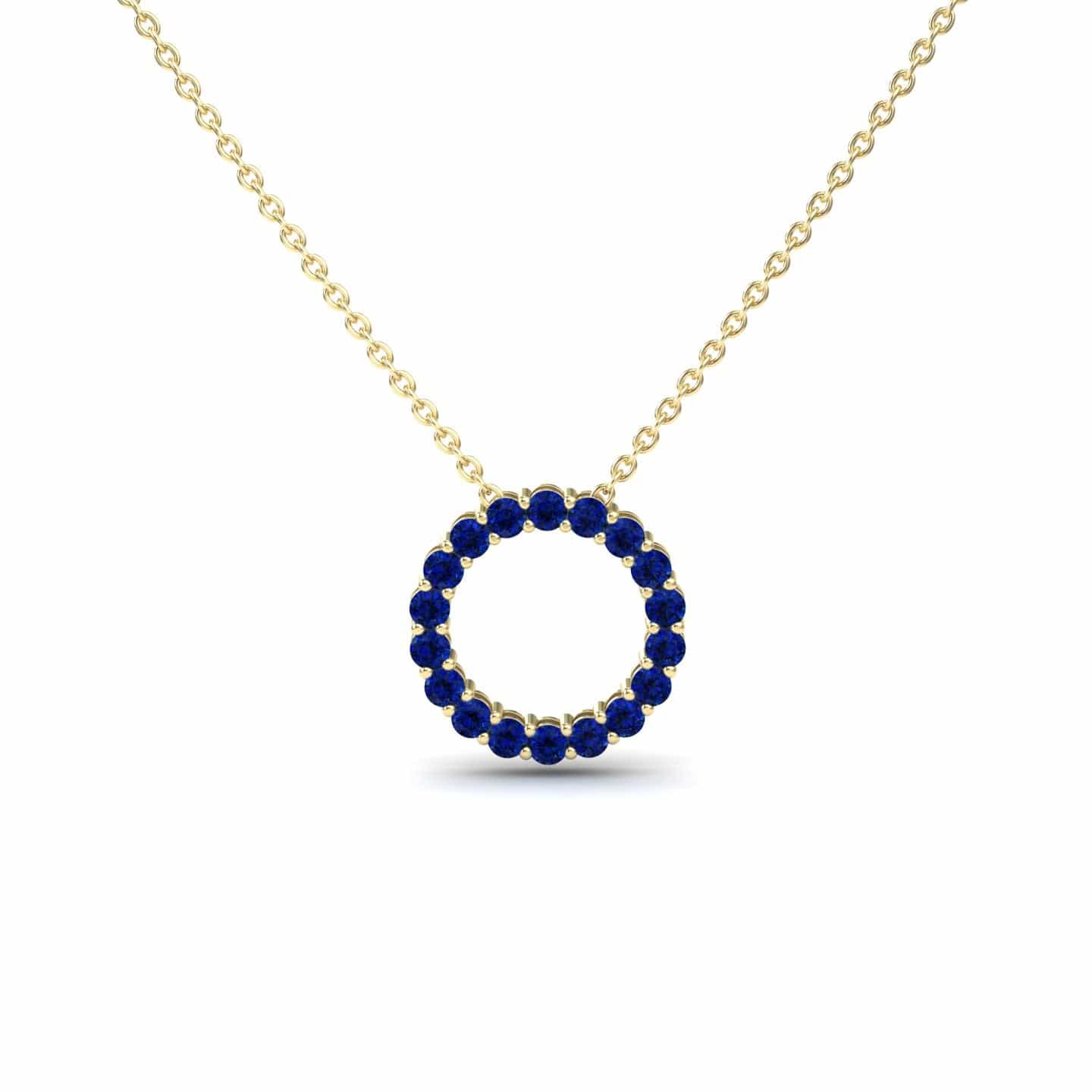Blue Sapphire Circle Necklace - Ivanka