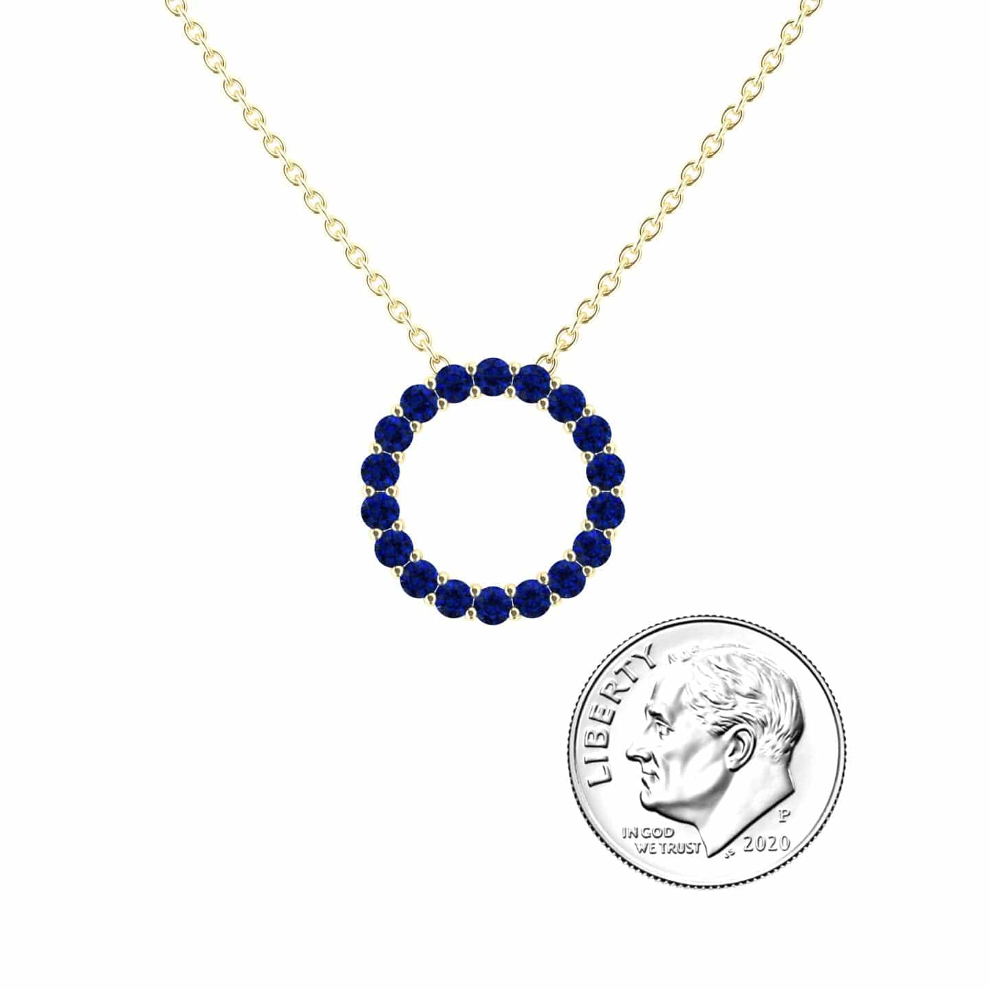 Blue Sapphire Circle Necklace - Ivanka
