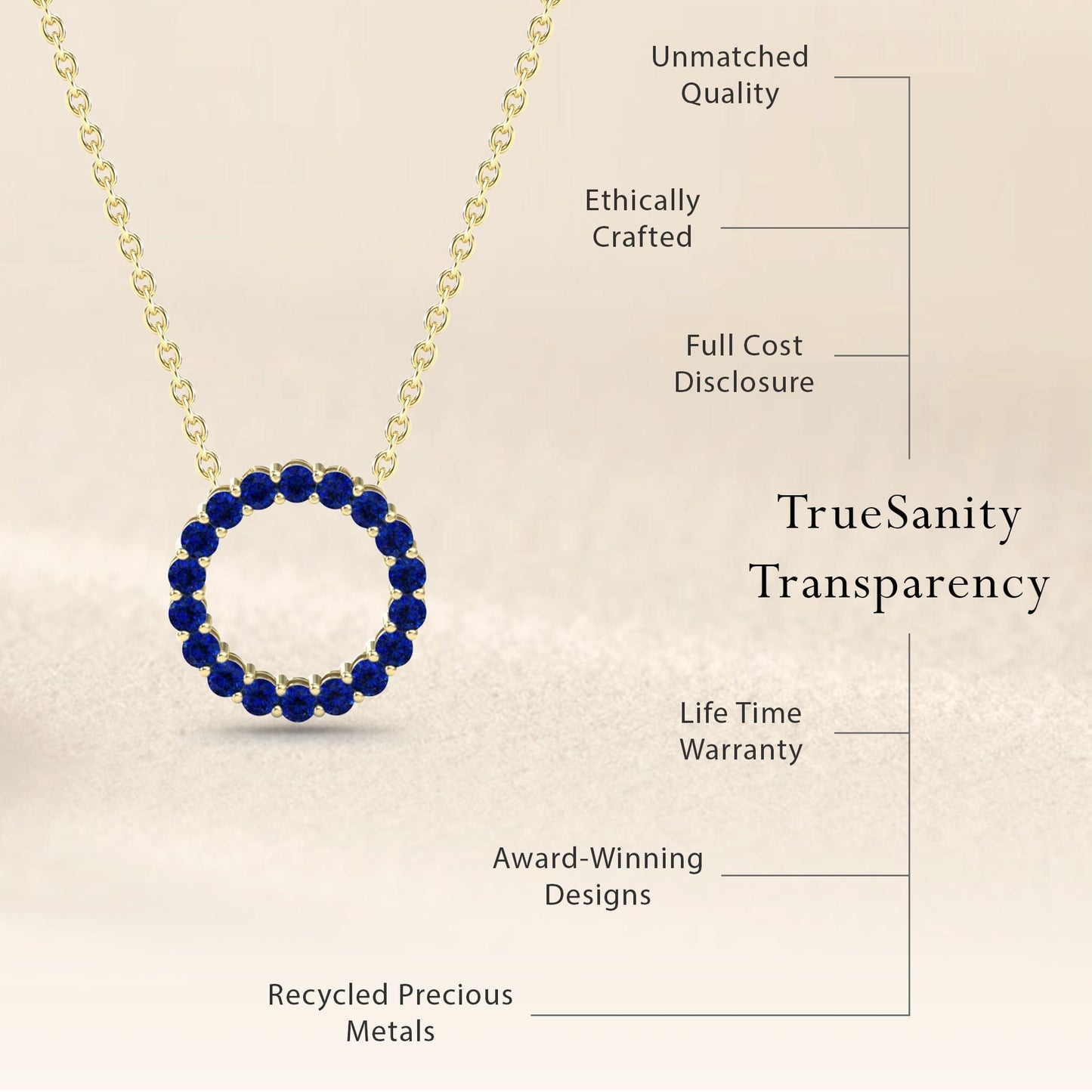 Blue Sapphire Circle Necklace - Ivanka