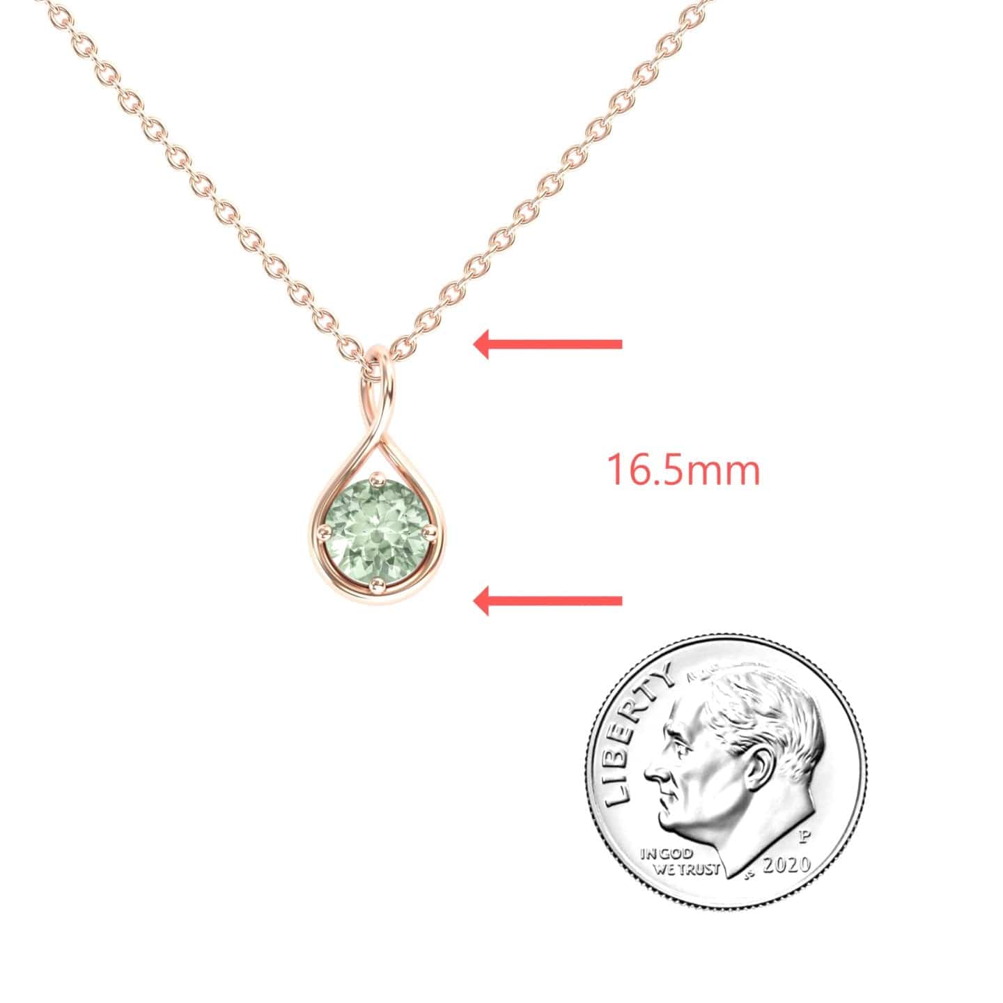 Green Amethyst Infinity Teardrop Necklace - Paulina