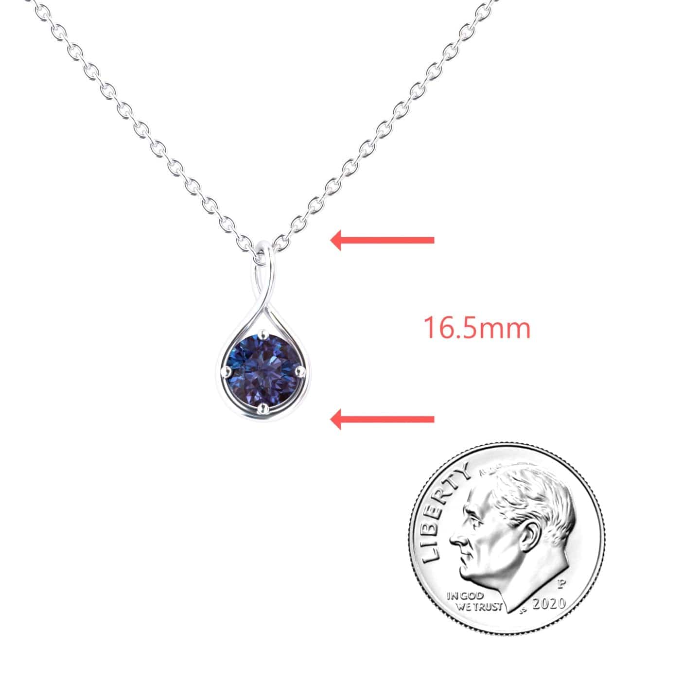 Lab Grown Alexandrite Infinity Teardrop Necklace - Paulina