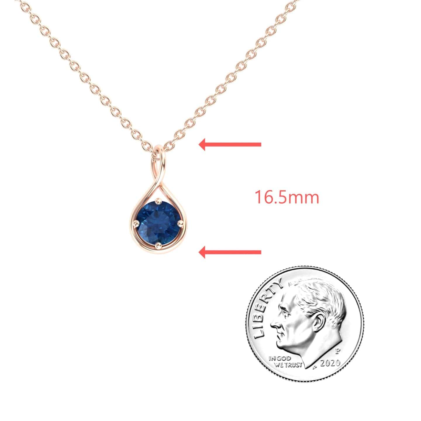 London Blue Topaz Infinity Teardrop Necklace - Paulina