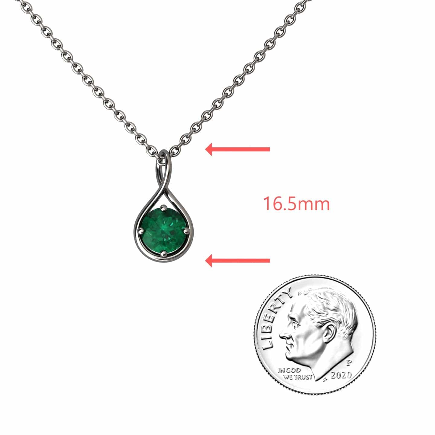 Emerald Infinity Teardrop Necklace - Paulina