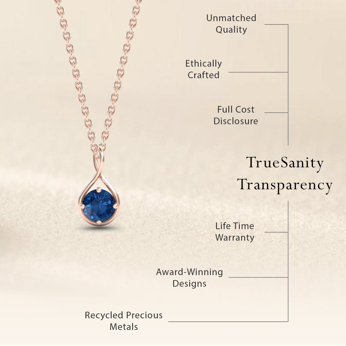 London Blue Topaz Infinity Teardrop Necklace - Paulina