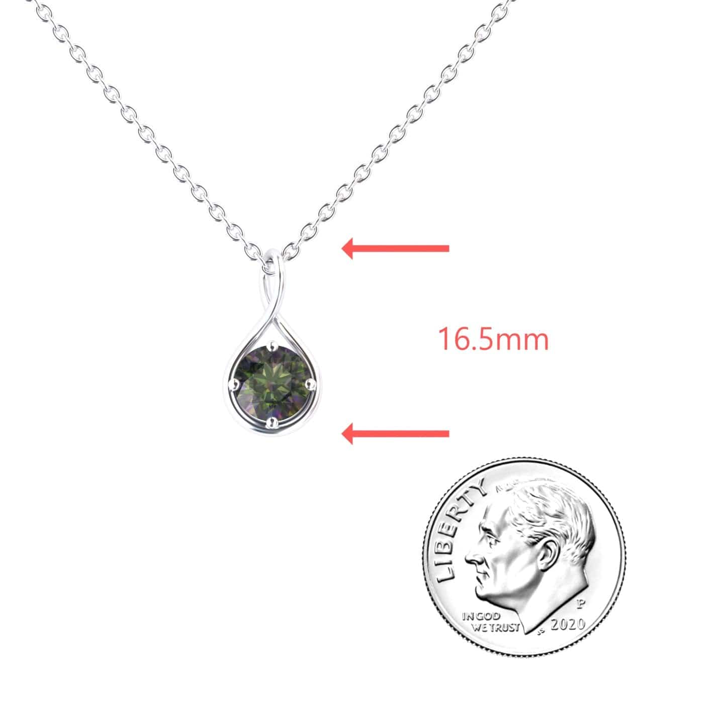 Mystic Green Topaz Infinity Teardrop Necklace - Paulina
