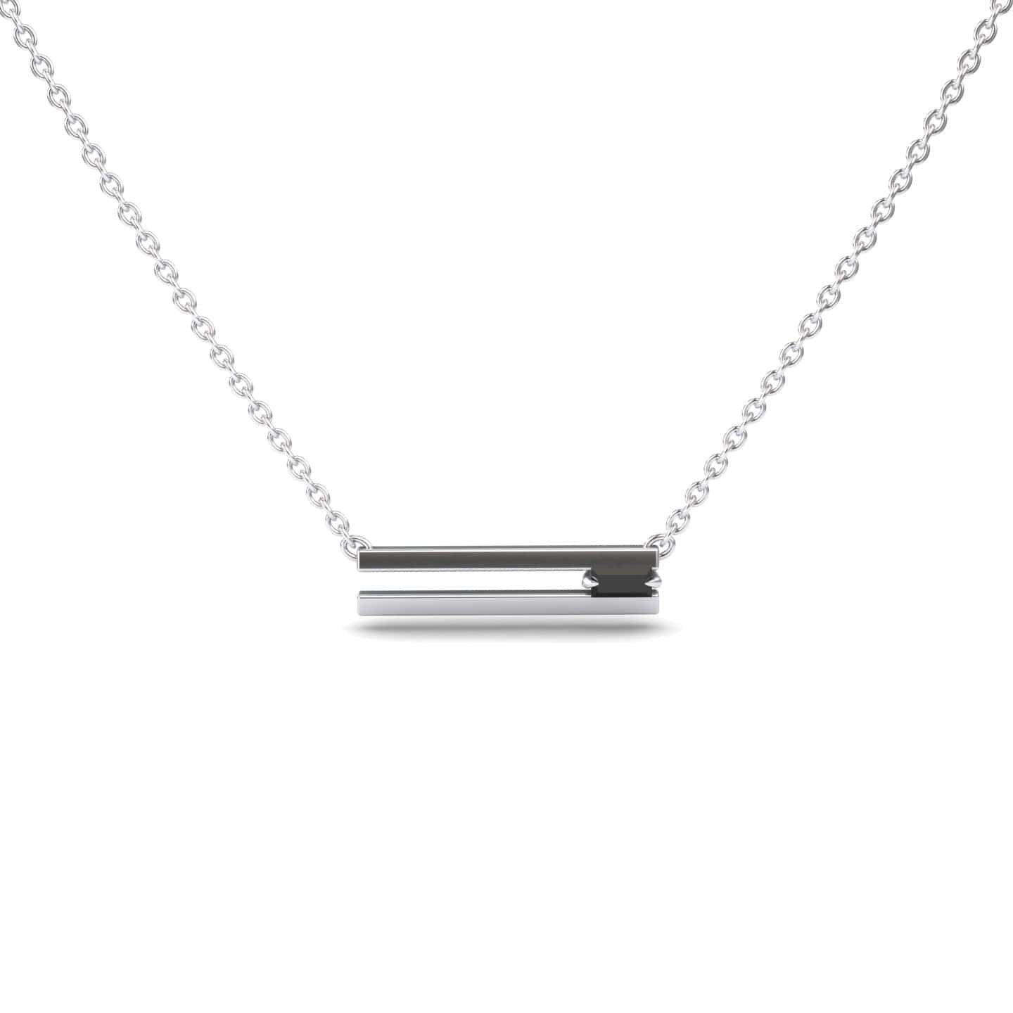 Black Diamond Bar Necklace - Cecilia
