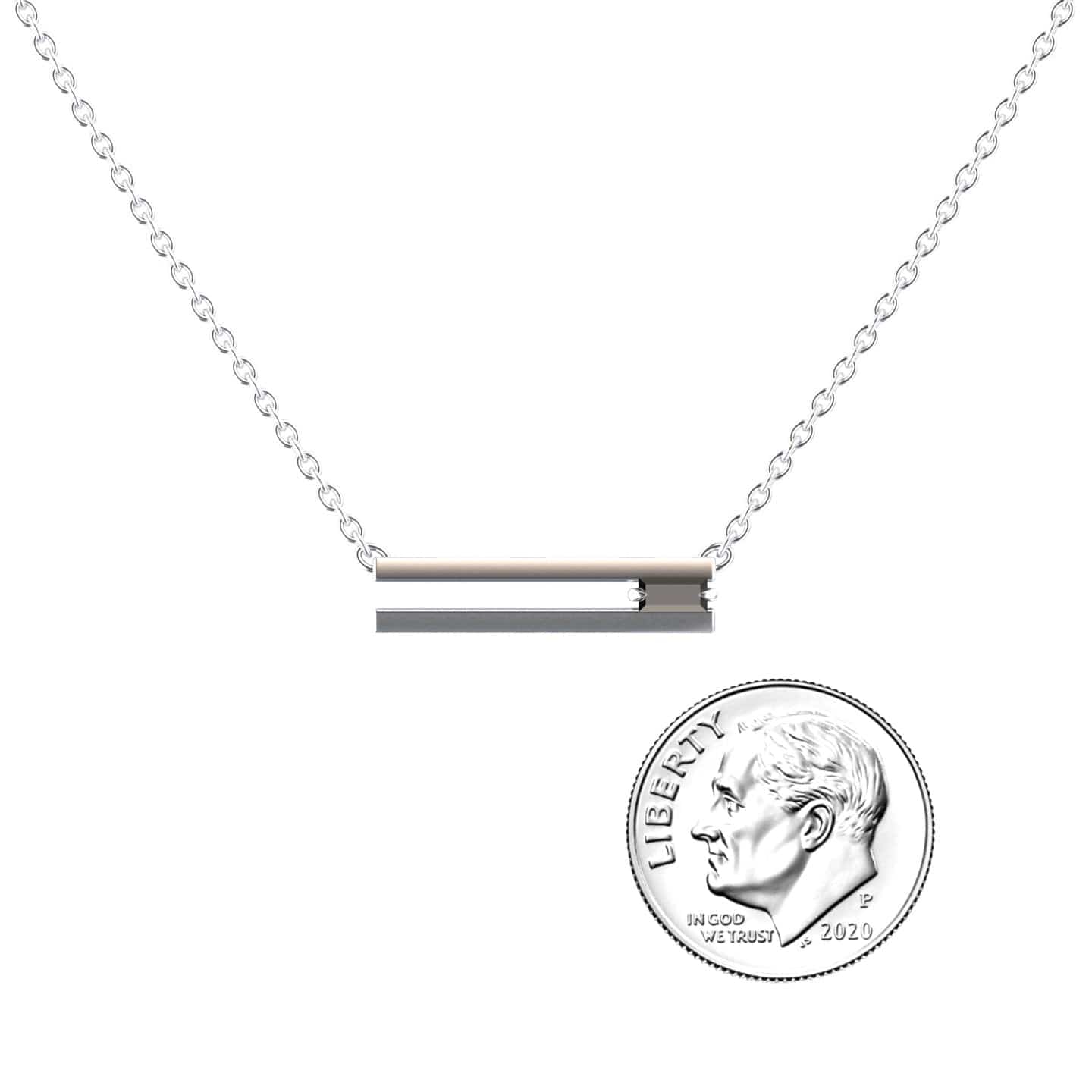 Black Diamond Bar Necklace - Cecilia