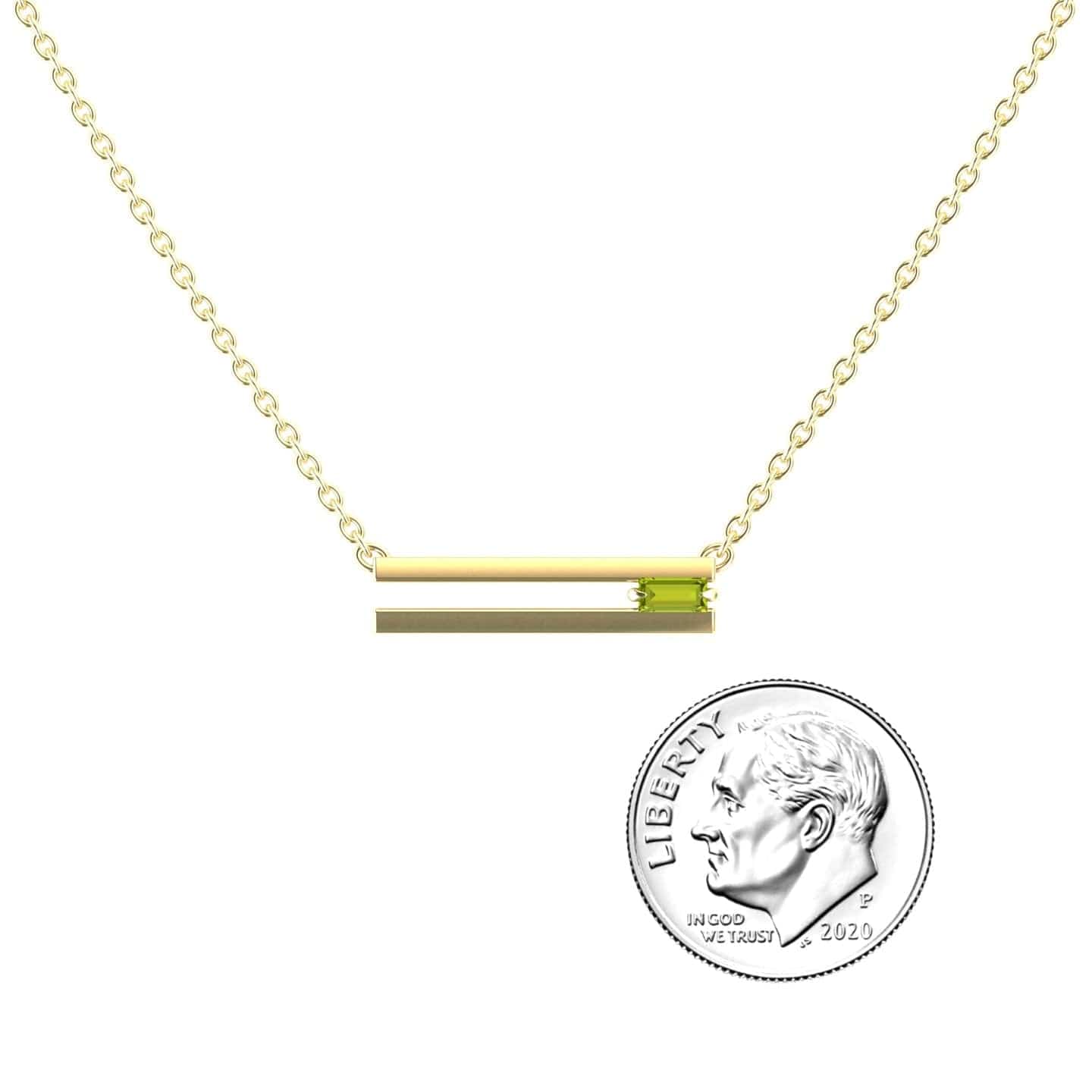 Peridot Bar Necklace - Cecilia