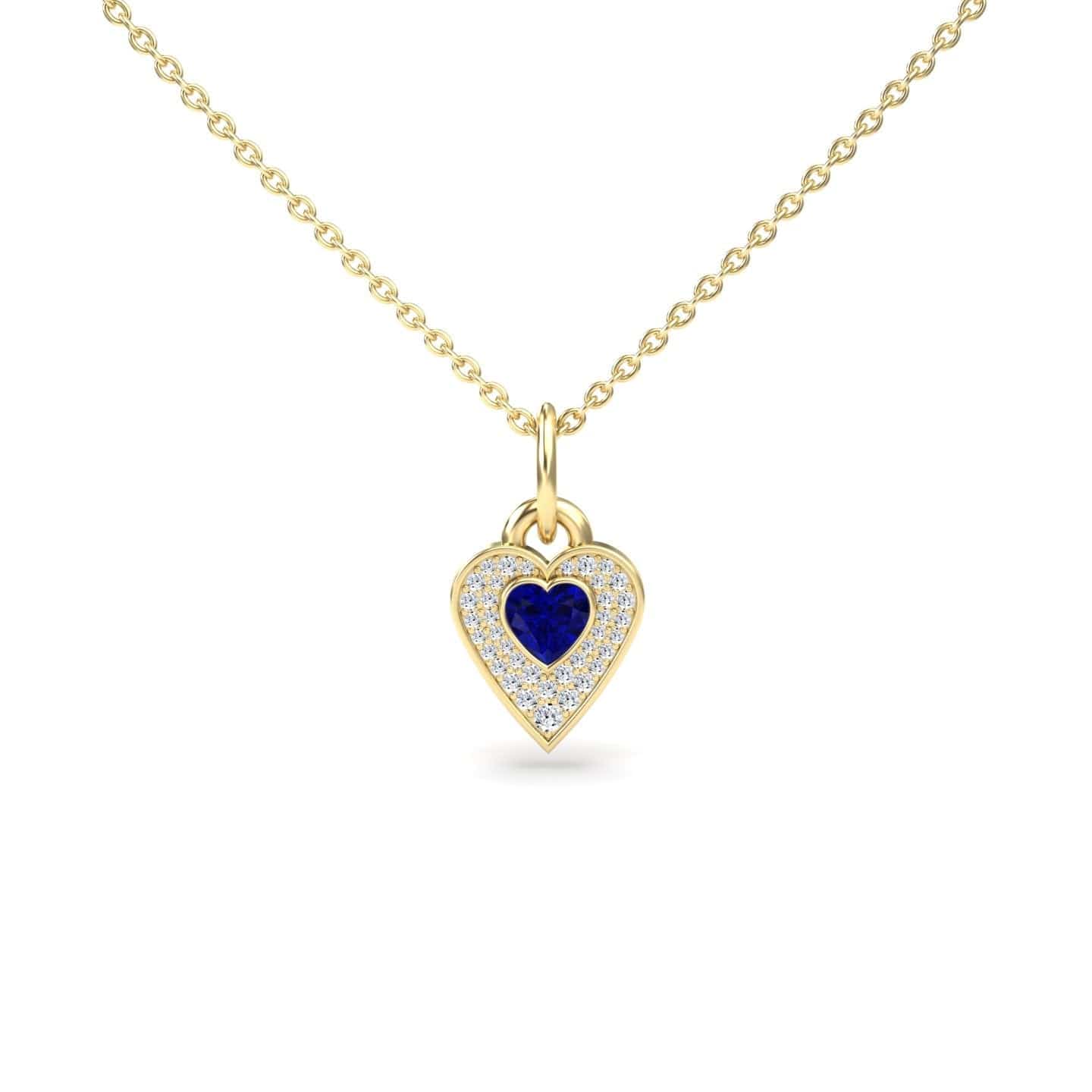 Lab Grown Blue Sapphire & White Diamond Fancy Necklace - MYSP41