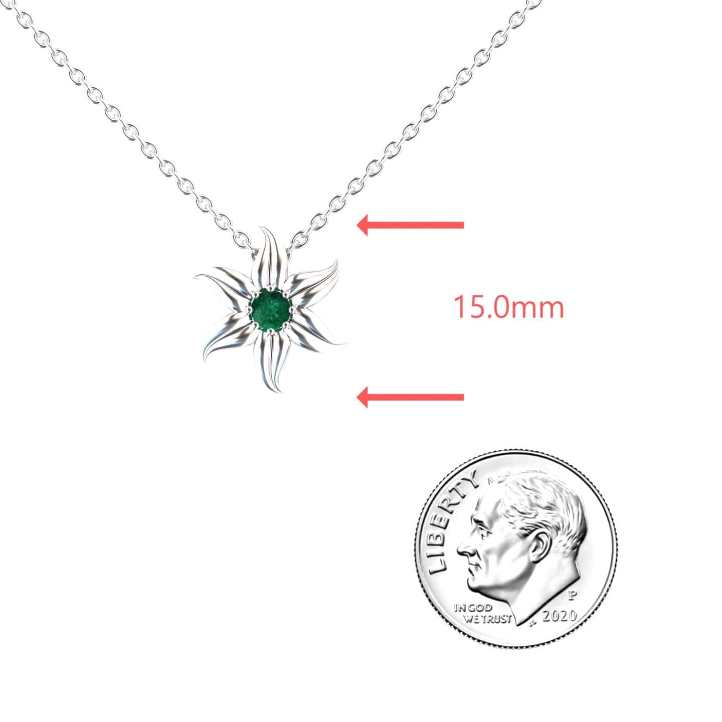 Emerald Floral Swirl Necklace - Dara
