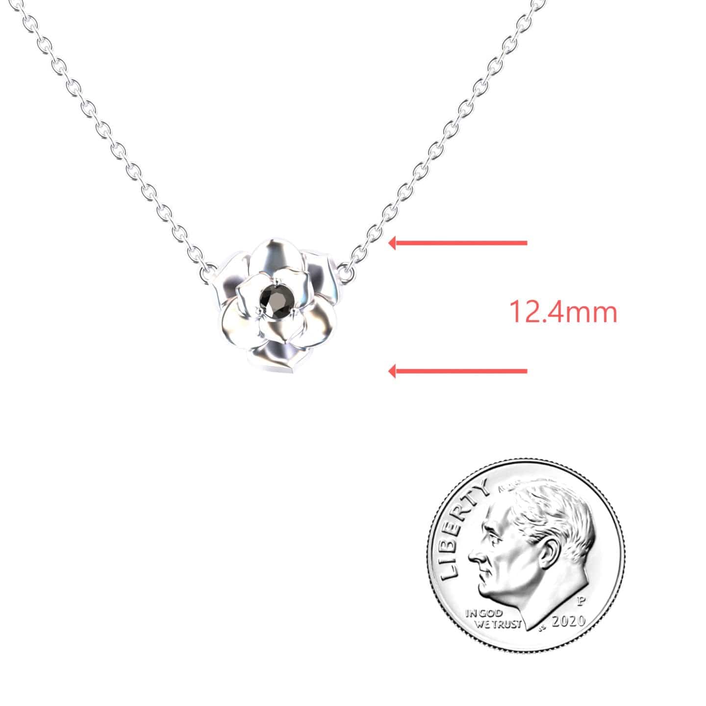 Black Diamond Bloom Floral Necklace - Guinevere