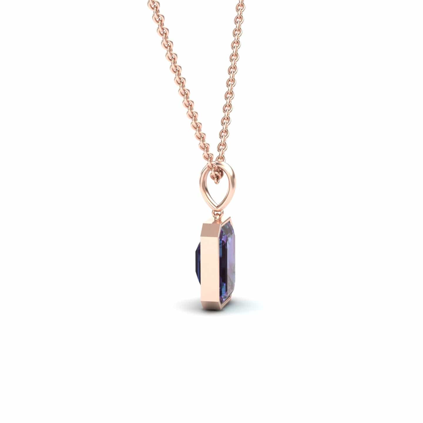 Lab Grown Alexandrite Solitaire Necklace - Jovana