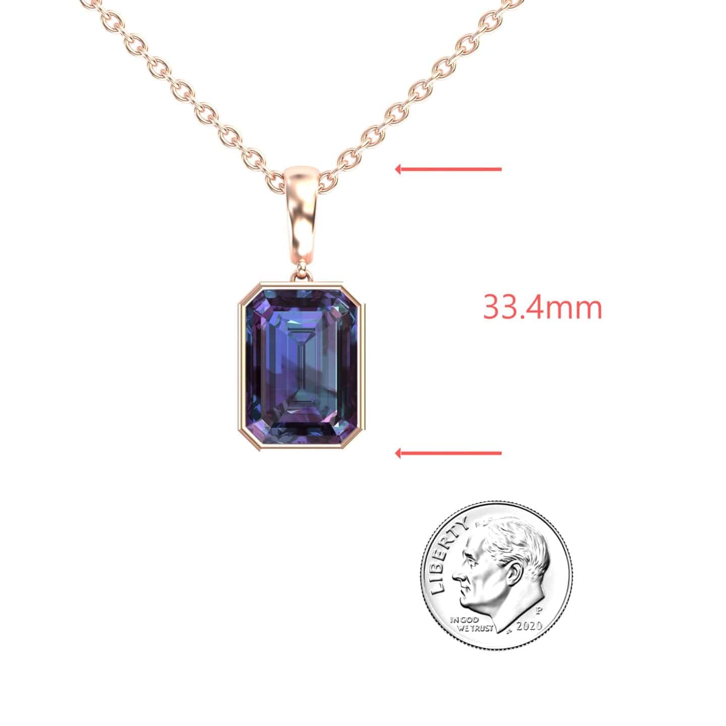 Lab Grown Alexandrite Solitaire Necklace - Jovana