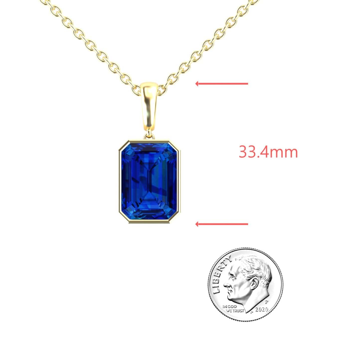 Lab Grown Blue Sapphire Solitaire Necklace - Jovana