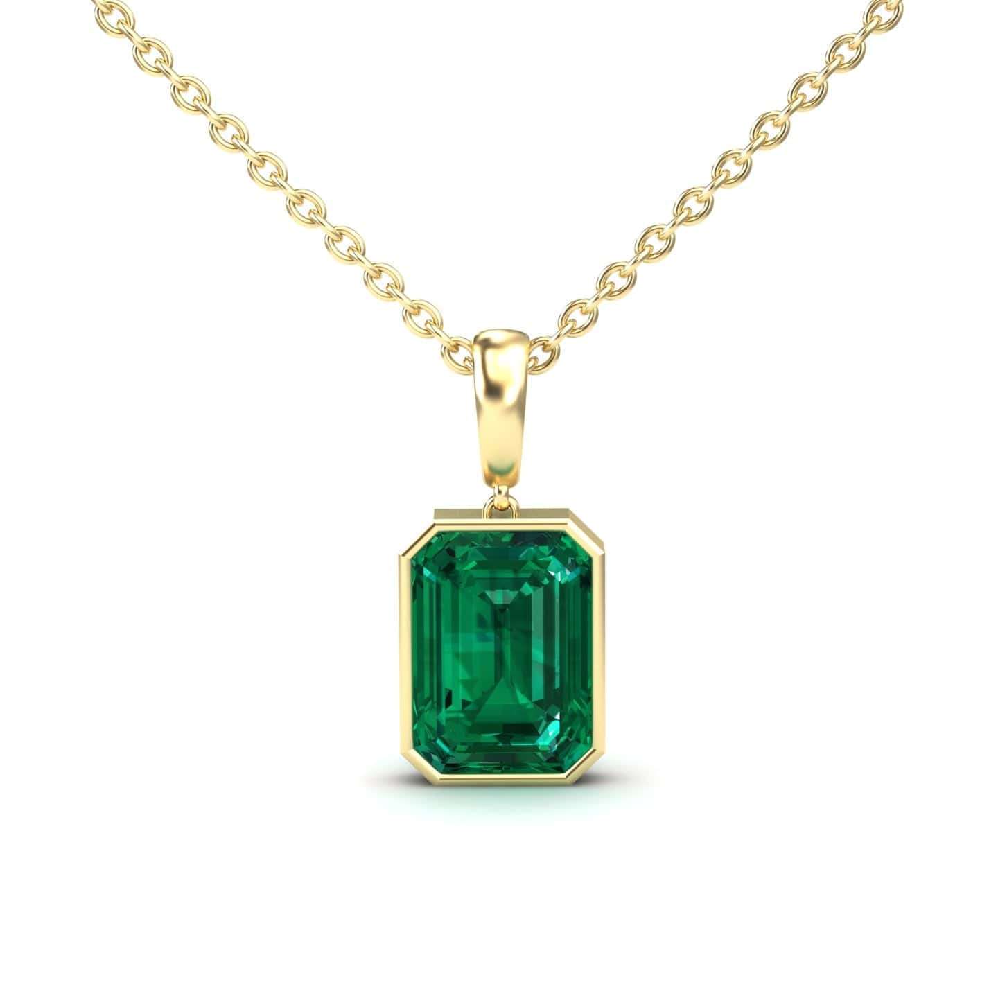 Lab Grown Emerald Solitaire Necklace - Jovana