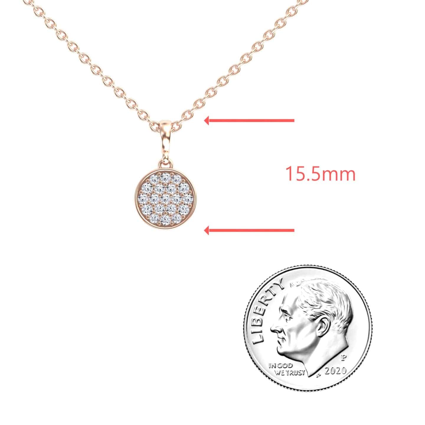 White Diamond Pave Disc Necklace - Rucha