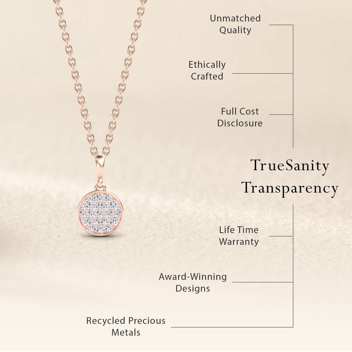 White Diamond Pave Disc Necklace - Rucha