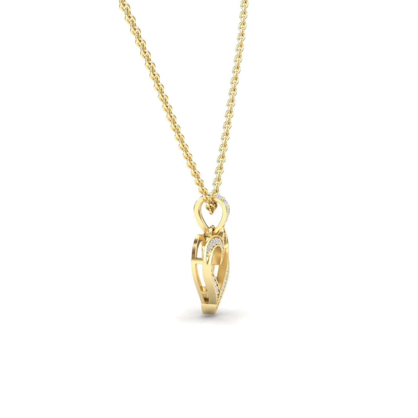 White Diamond Open Heart Necklace - Rivka