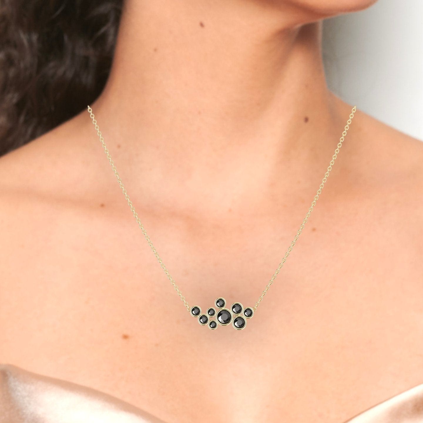 Black Diamond Bubble Necklace - Harini