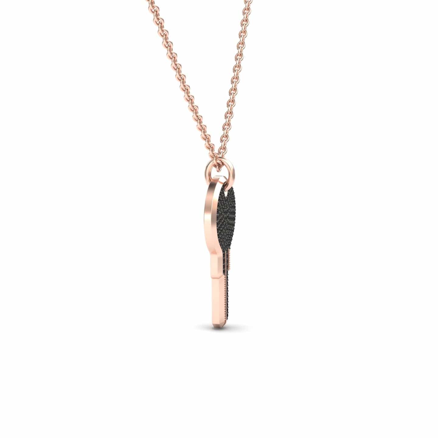 Black Diamond Pave Key Necklace - Jayashree