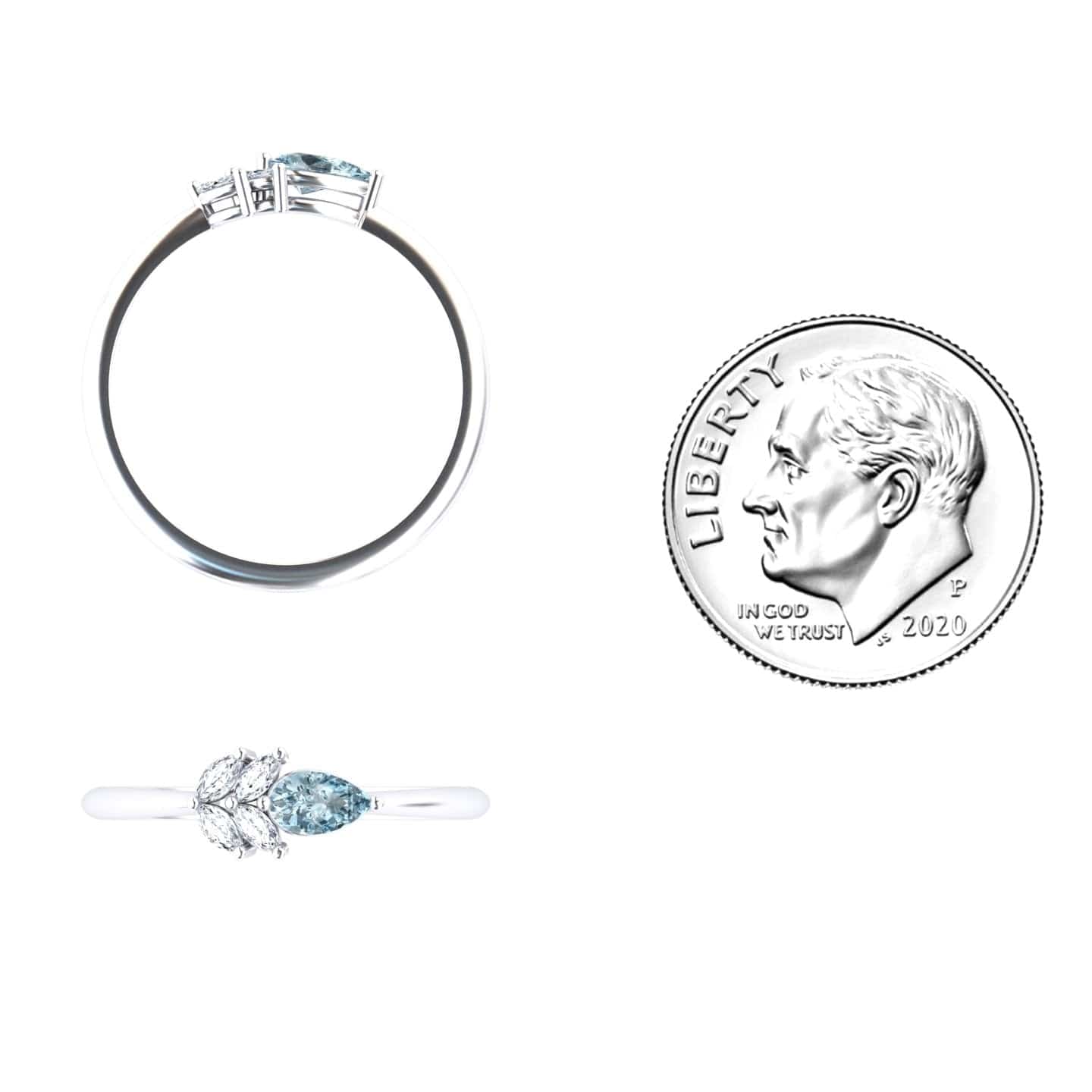 Aquamarine & Diamond Fancy Ring - Julia