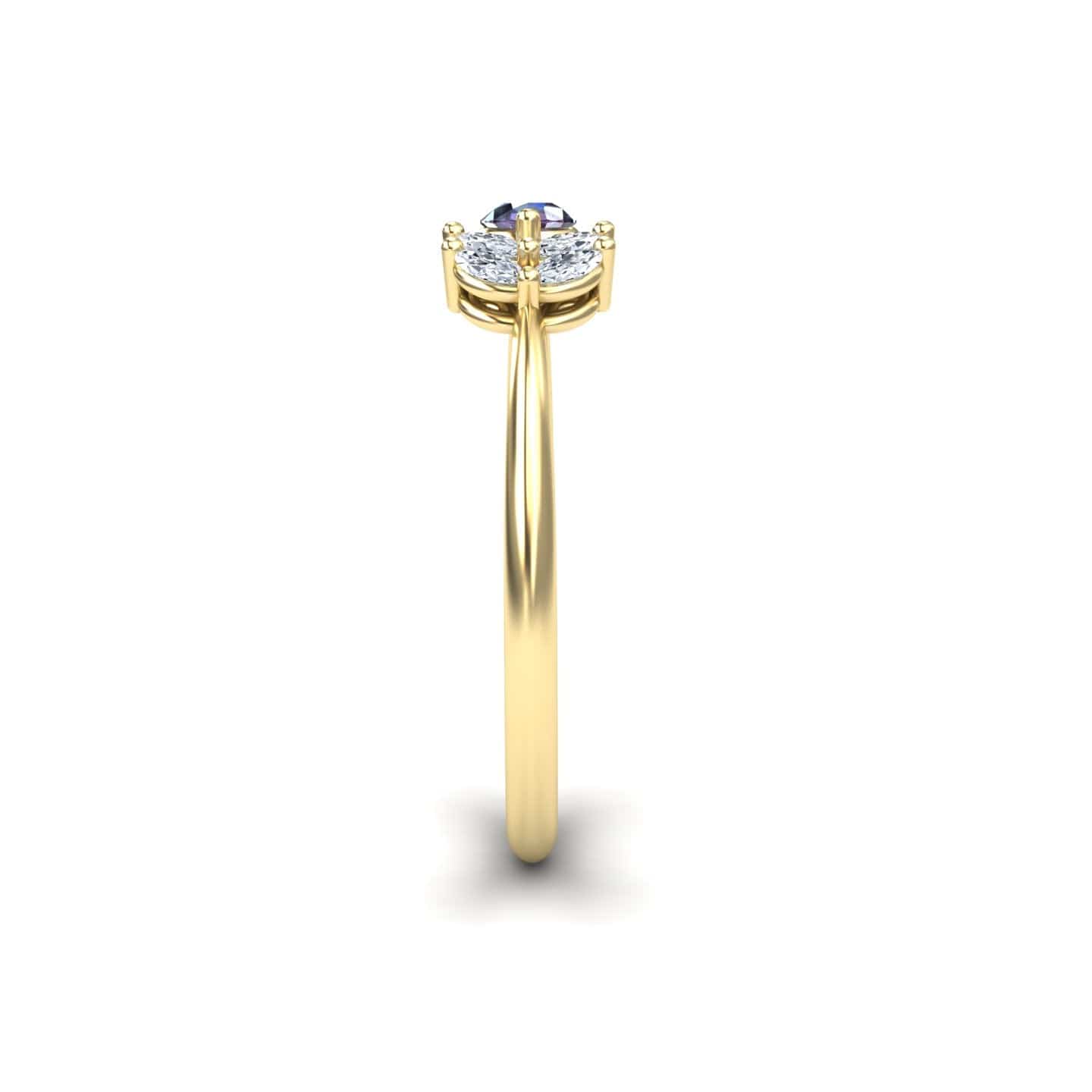 Lab Grown Alexandrite & Diamond Fancy Ring - Julia