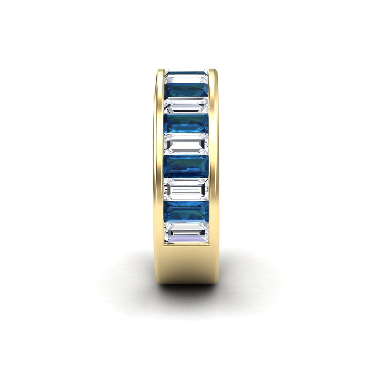 London Blue Topaz & Diamond Channel-Set Eternity Band - Kyra
