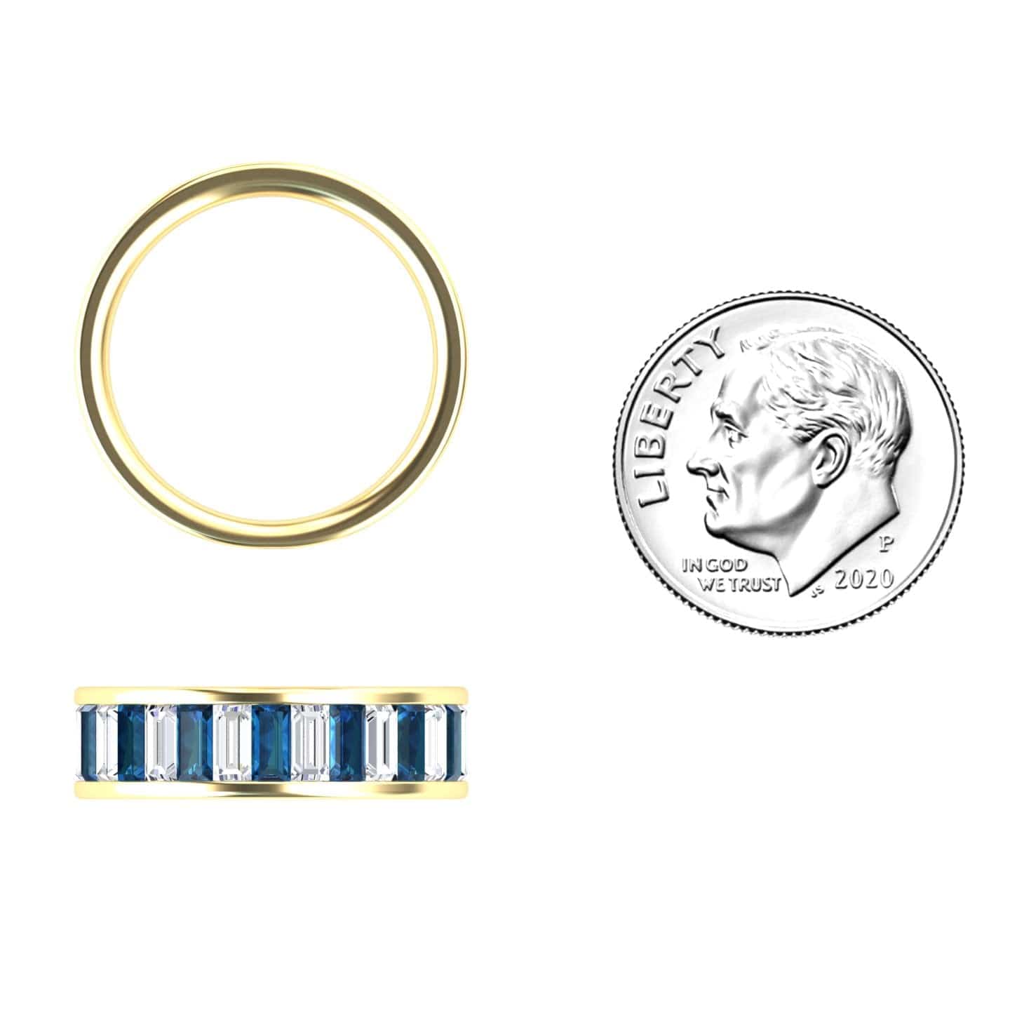 London Blue Topaz & Diamond Channel-Set Eternity Band - Kyra