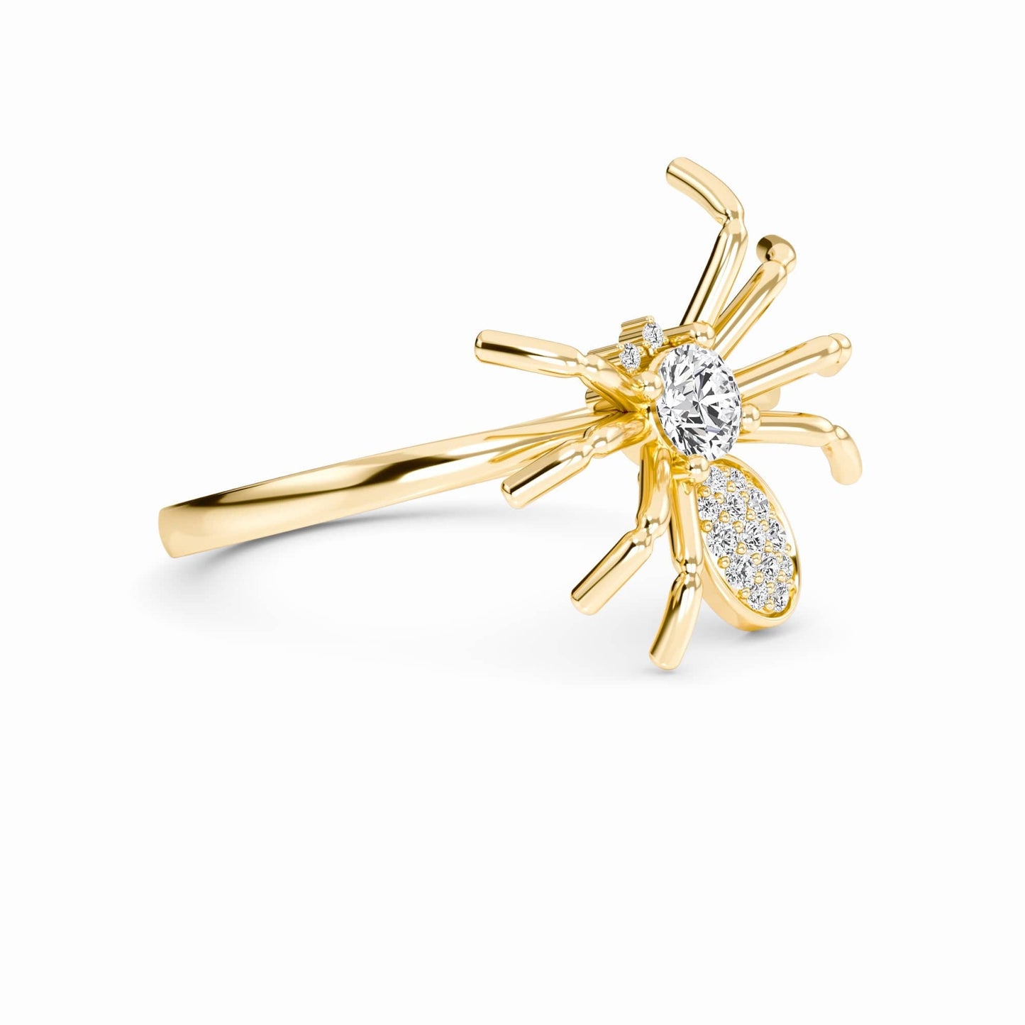 White Diamond Spider Statement Ring - Ainsley