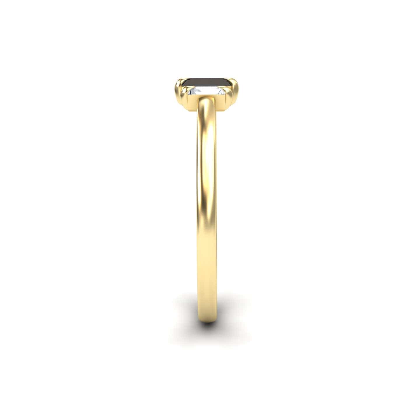 Black & White Diamond Three Stone Ring - Marina