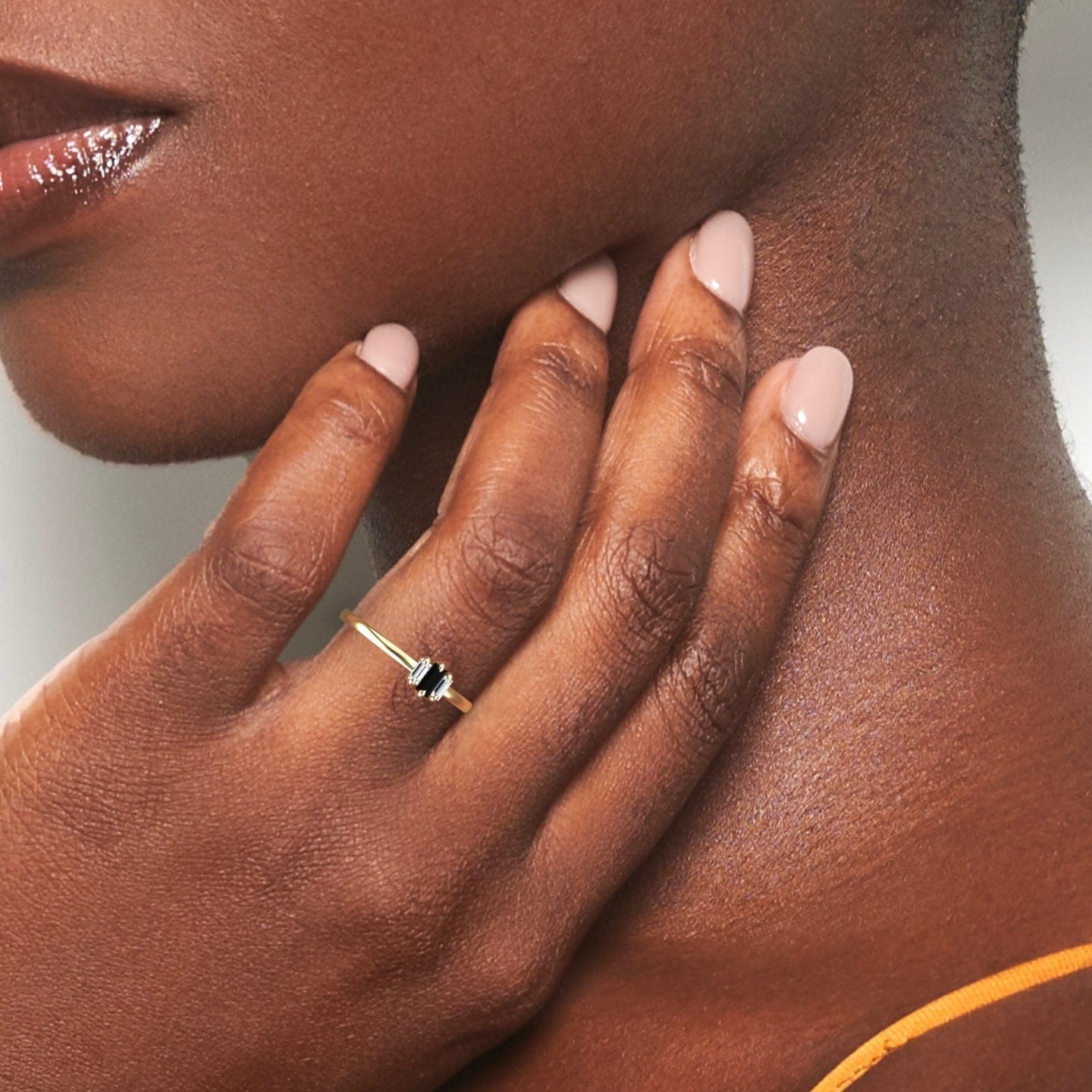 Black & White Diamond Three Stone Ring - Marina