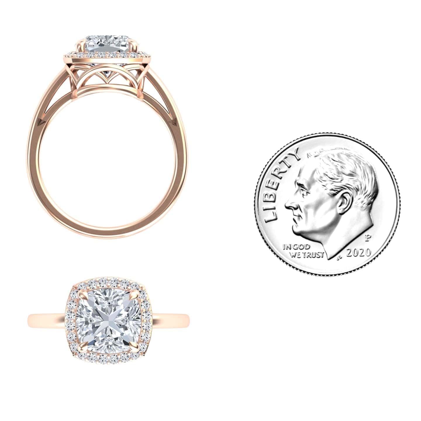 Moissanite & Diamond Halo Ring - Ziva