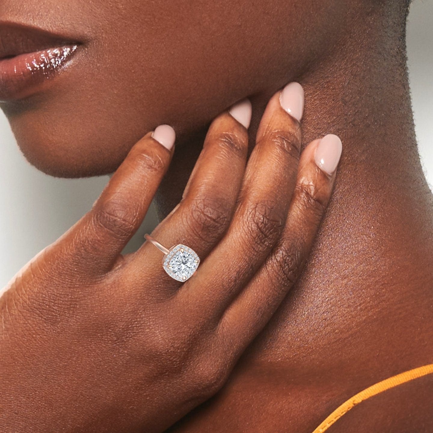 Moissanite & Diamond Halo Ring - Ziva