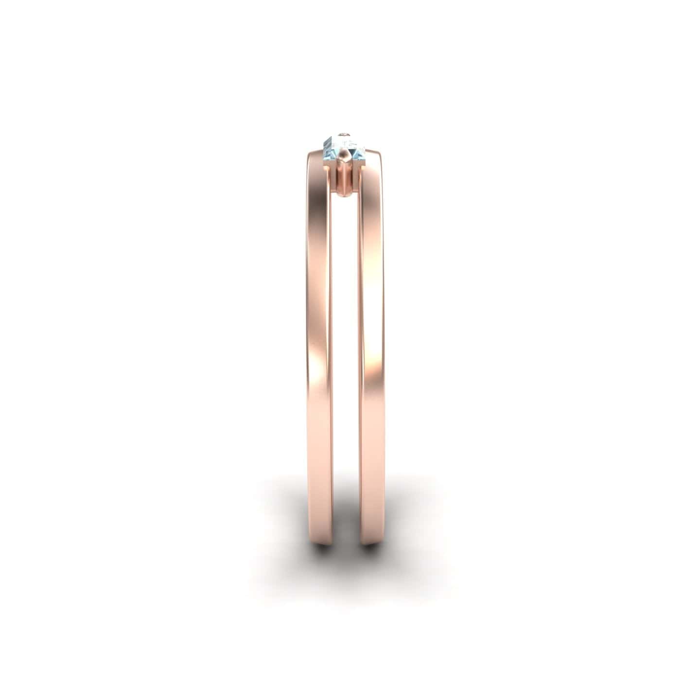Aquamarine Minimalist Double Band Ring - Alia