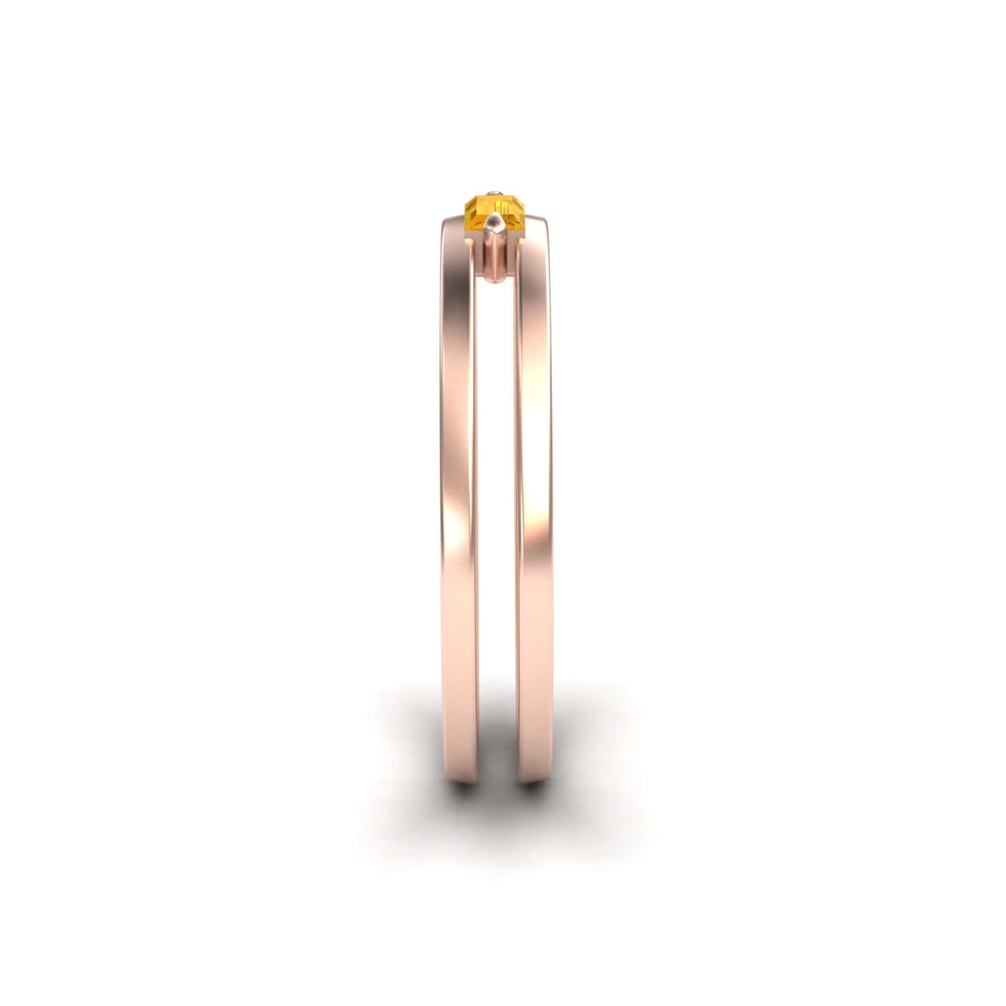 Citrine Minimalist Double Band Ring - Alia