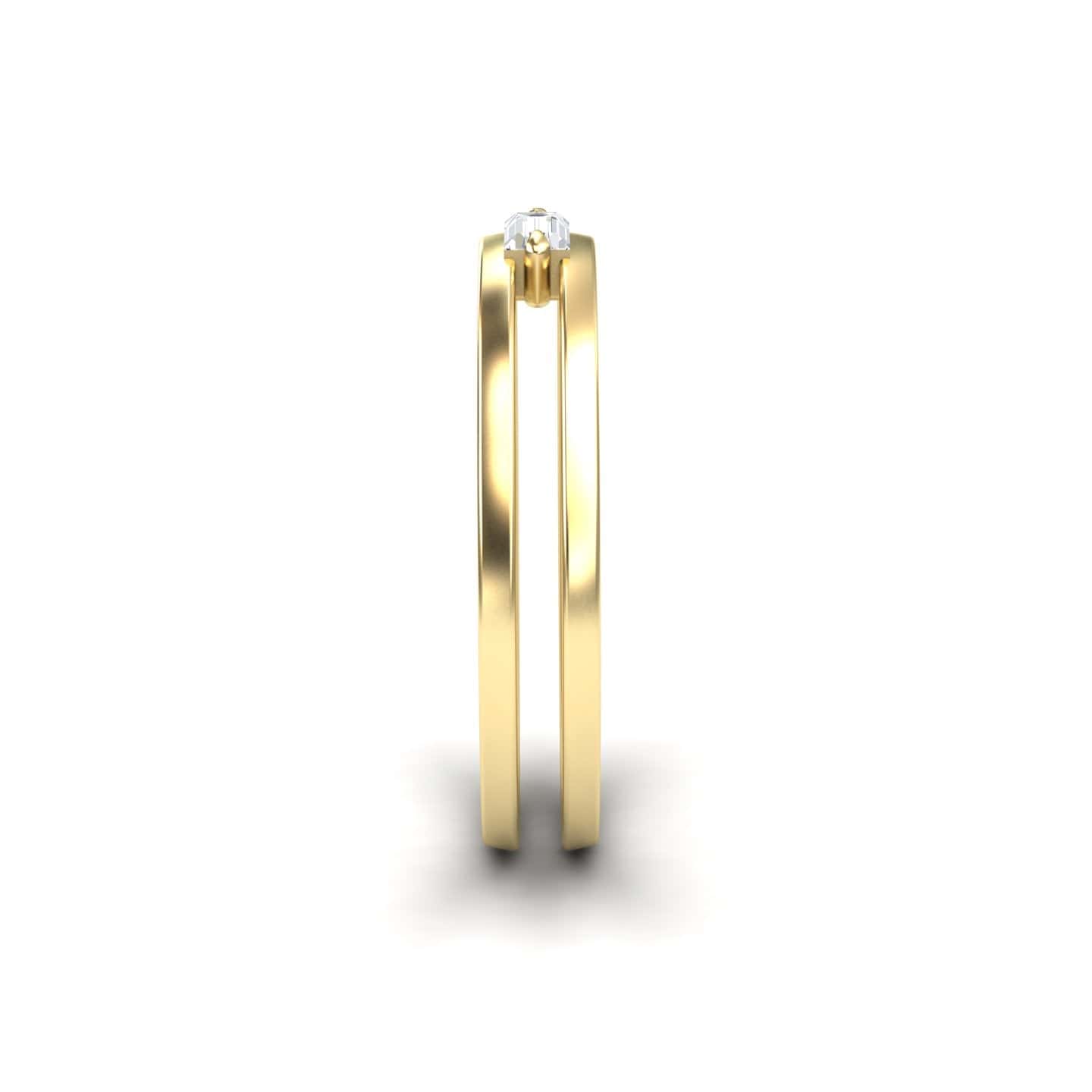 White Diamond Minimalist Double Band Ring - Alia