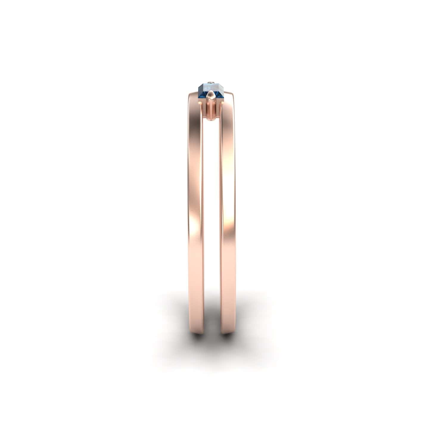 London Blue Topaz Minimalist Double Band Ring - Alia