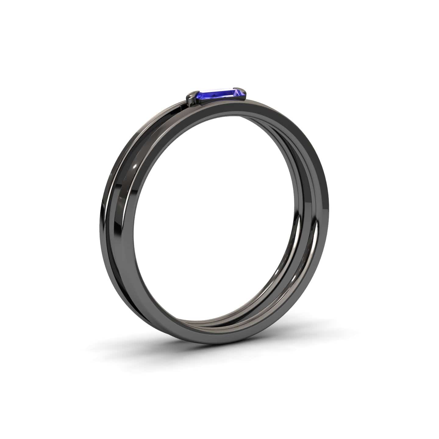 Tanzanite Minimalist Double Band Ring - Alia