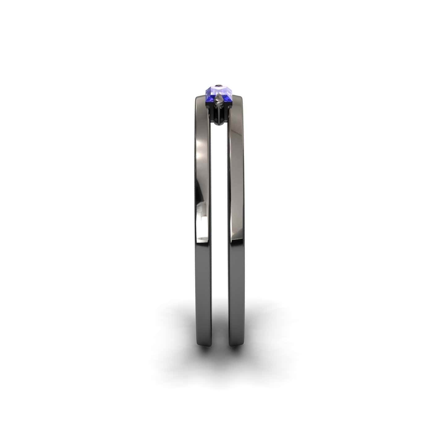 Tanzanite Minimalist Double Band Ring - Alia