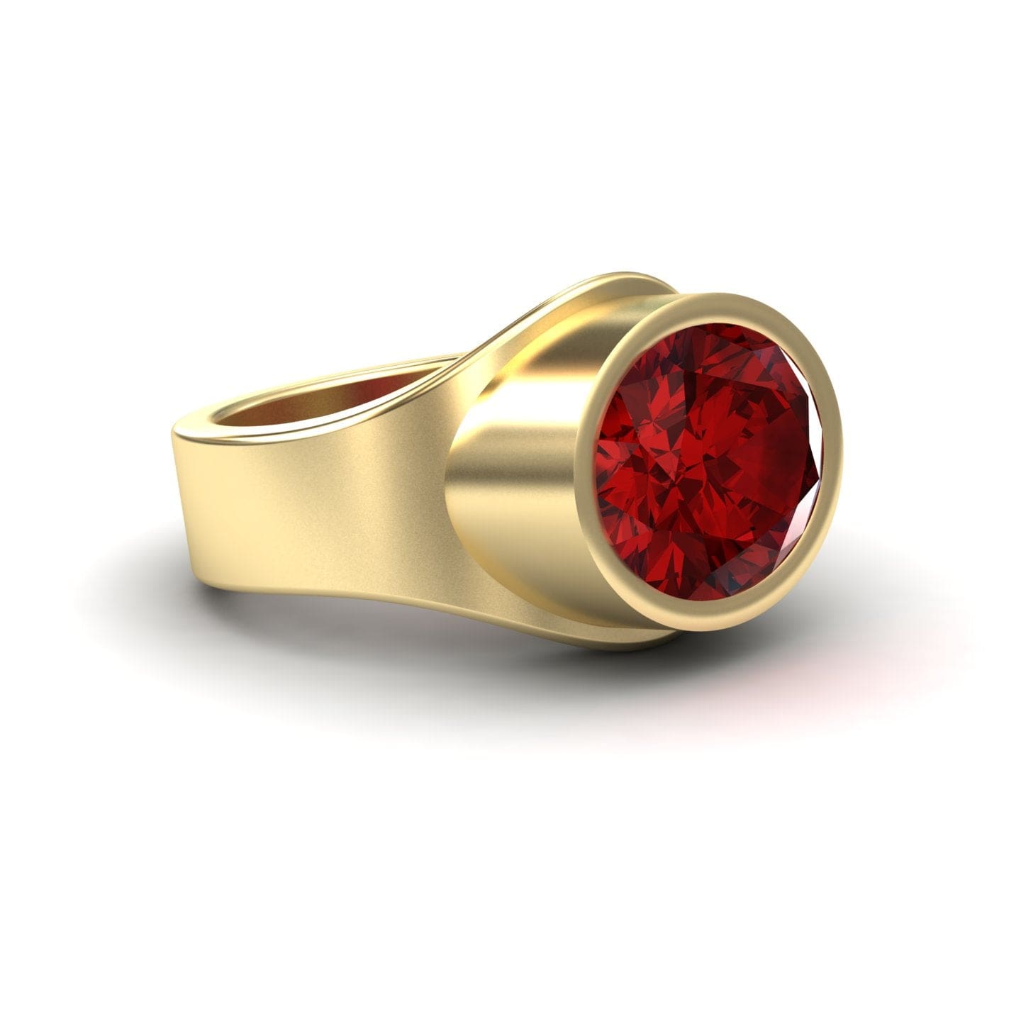 Lab Grown Ruby Bezel Set Solitaire Ring - Ada