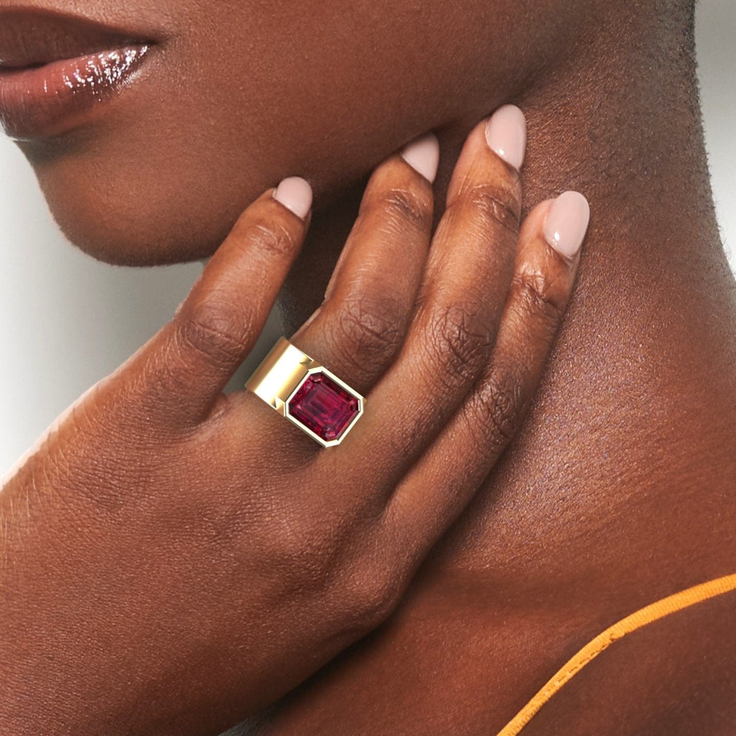 Lab Grown Ruby Statement Ring - Aparna