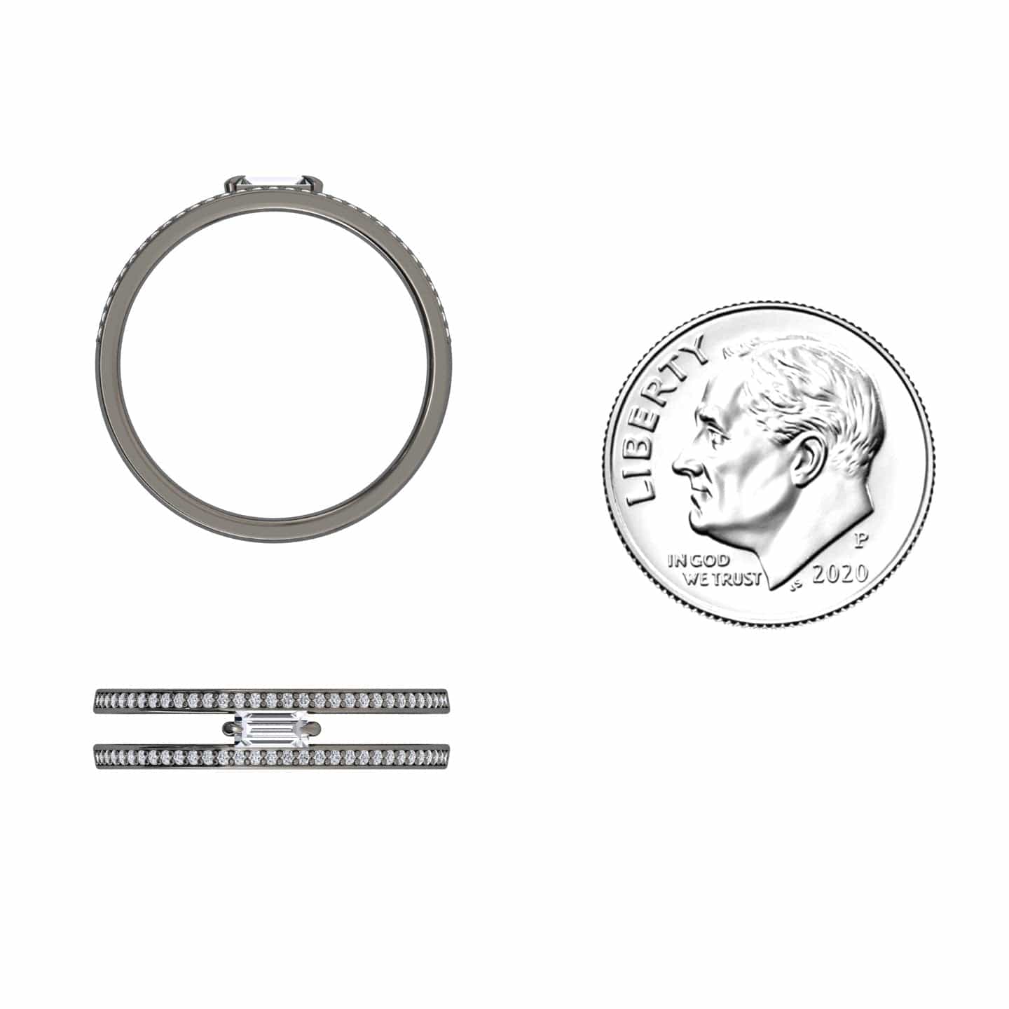 White Diamond Double Band - Bianca