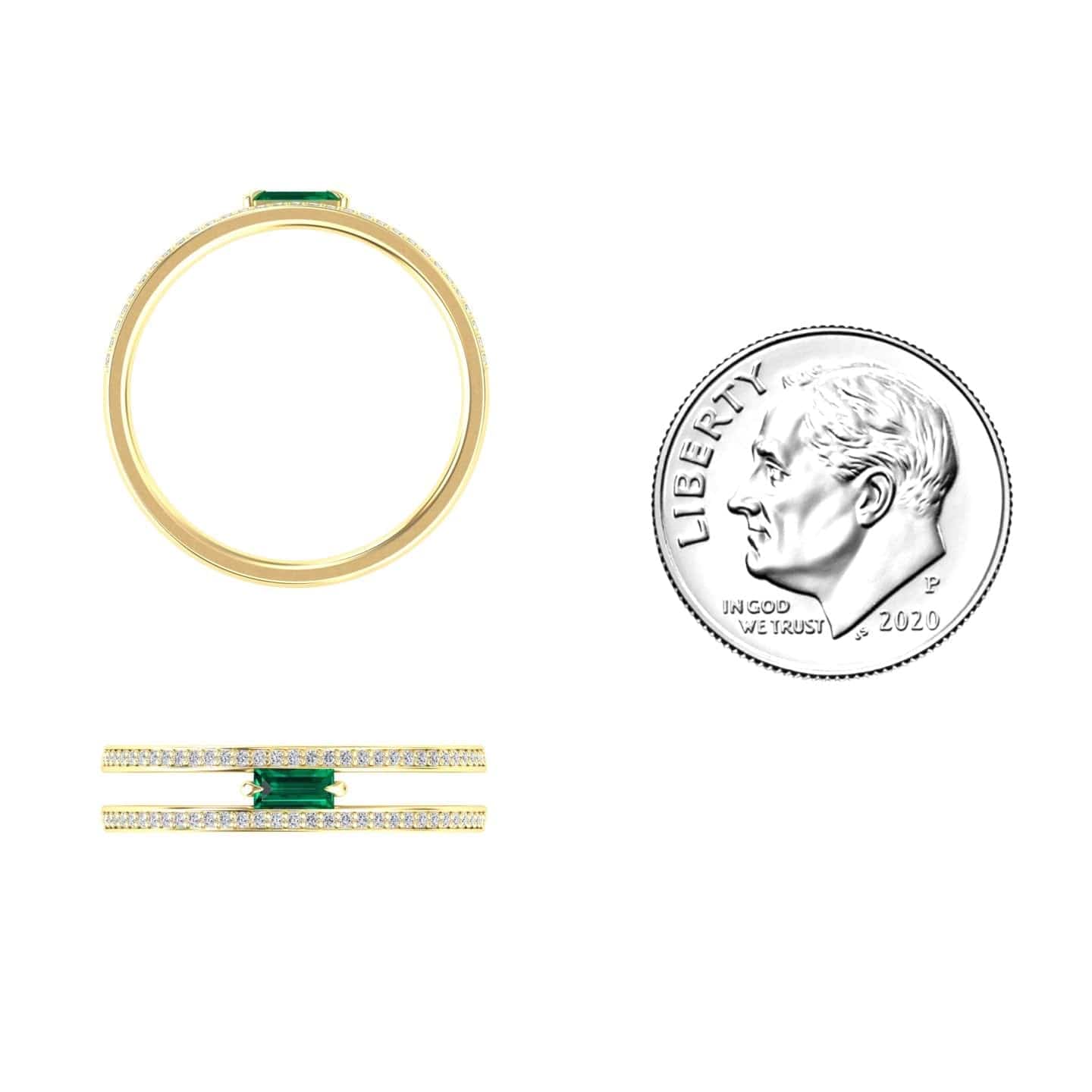 Emerald & Diamond Double Band - Bianca