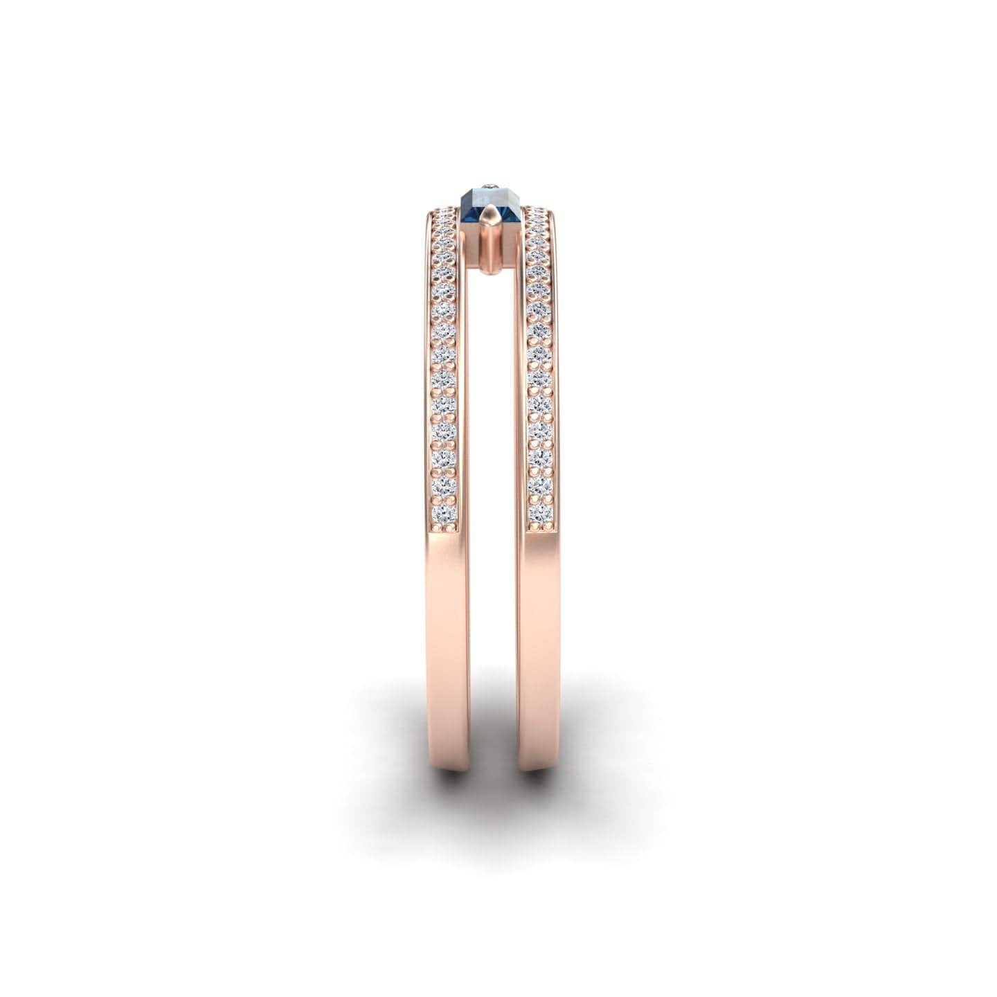 London Blue Topaz & Diamond Double Band - Bianca